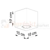 Nowoczesna oprawa sufitowa betonowa plafon Quad SL.0489 wymiary perfektmarket.webp