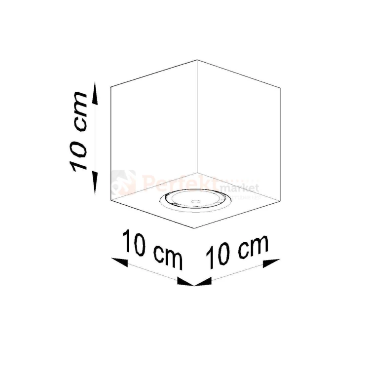 Nowoczesna oprawa sufitowa betonowa plafon Quad SL.0489 wymiary perfektmarket.webp