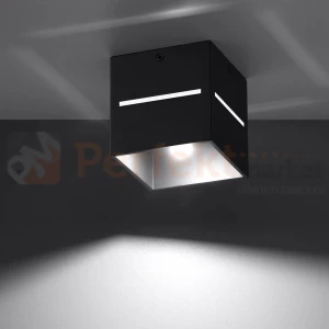 Nowoczesna lampa sufitowa spot kwadratowy Lobo czarny SL.0207