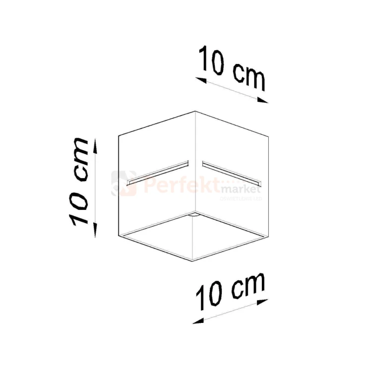Nowoczesna lampa sufitowa spot kwadratowy Lobo Sollux wymiary perfektmarket.webp