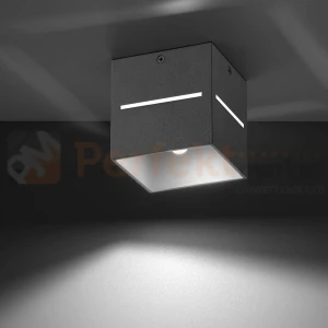 Nowoczesna lampa sufitowa spot kwadratowy Lobo szary SL.0208