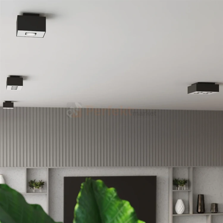 Oprawa sufitowa downlight plafon kostka GU10 MONO czarny SL.0070 aranżacja perfektmarket.webp