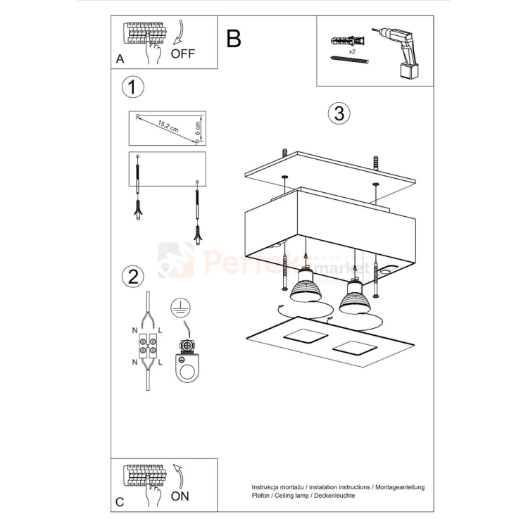 Oprawa sufitowa downlight plafon kostka GU10 MONO 2 montaż perfektmarket.webp