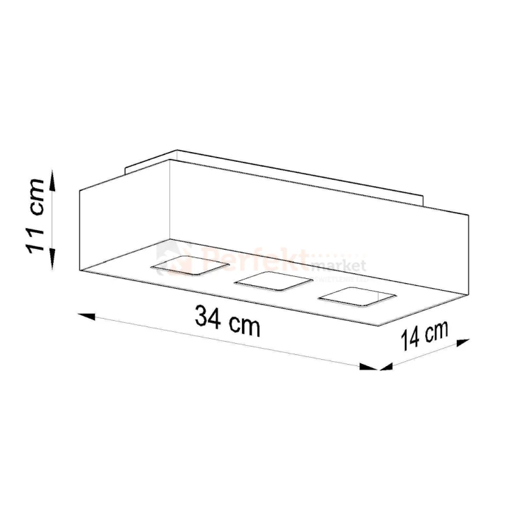 Oprawa sufitowa downlight plafon kostka GU10 MONO 3 wymiary perfektmarket.webp