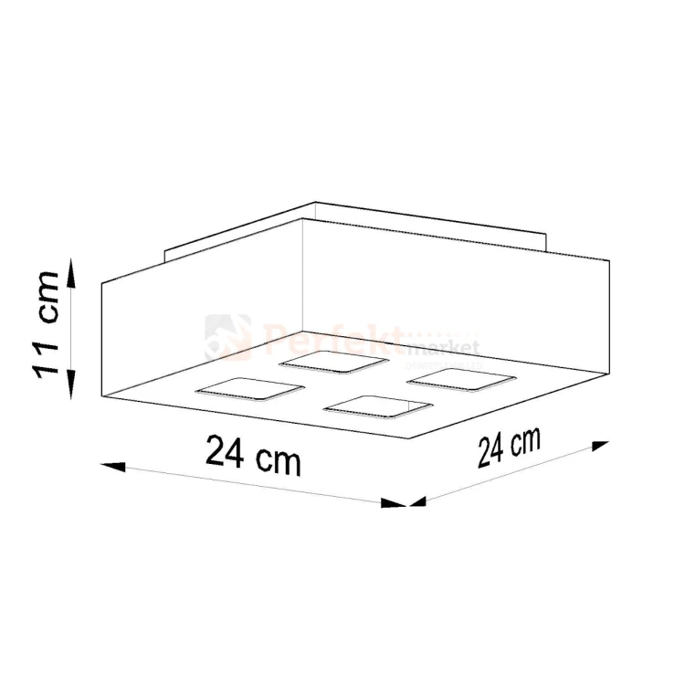 Oprawa sufitowa downlight plafon kostka GU10 MONO 4 wymiary perfektmarket.webp