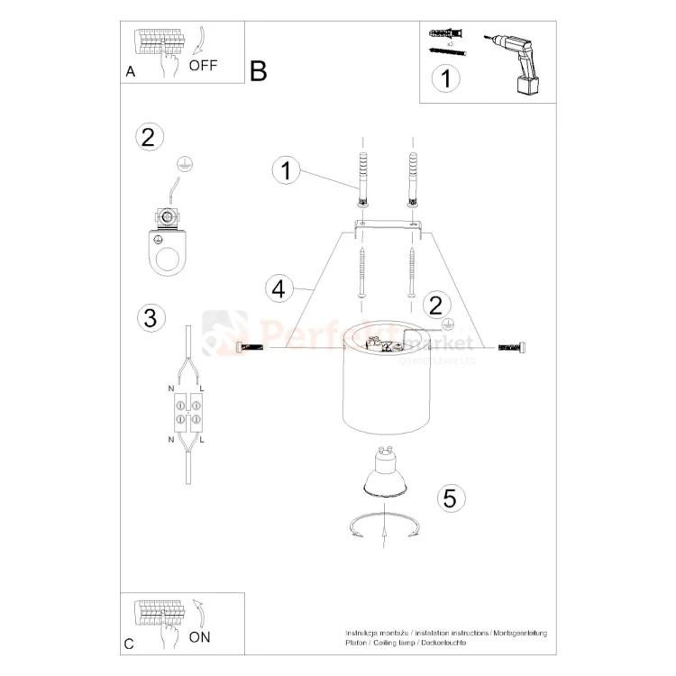Drewniana oprawa sufitowa downlight Orbis drewno naturalne SL.0492 montaż perfektmarket.webp