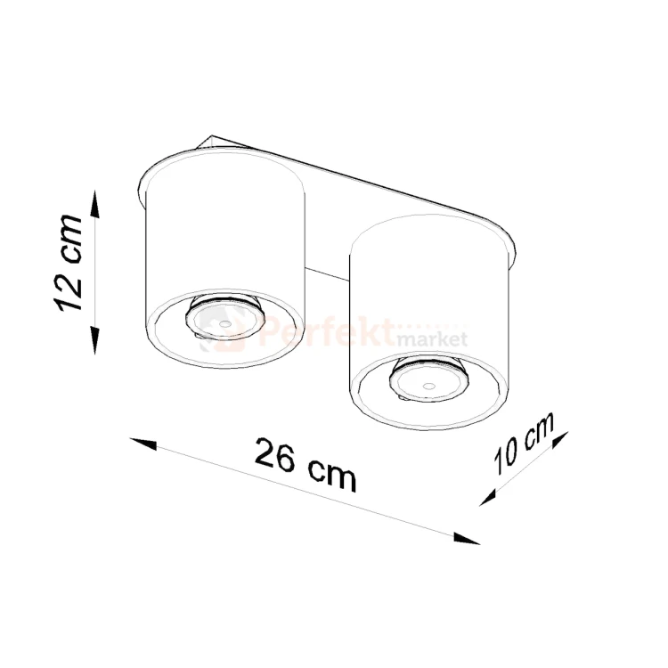 Oprawa sufitowa downlight 2xGU10 Orbis 2 wymiary perfektmarket.webp
