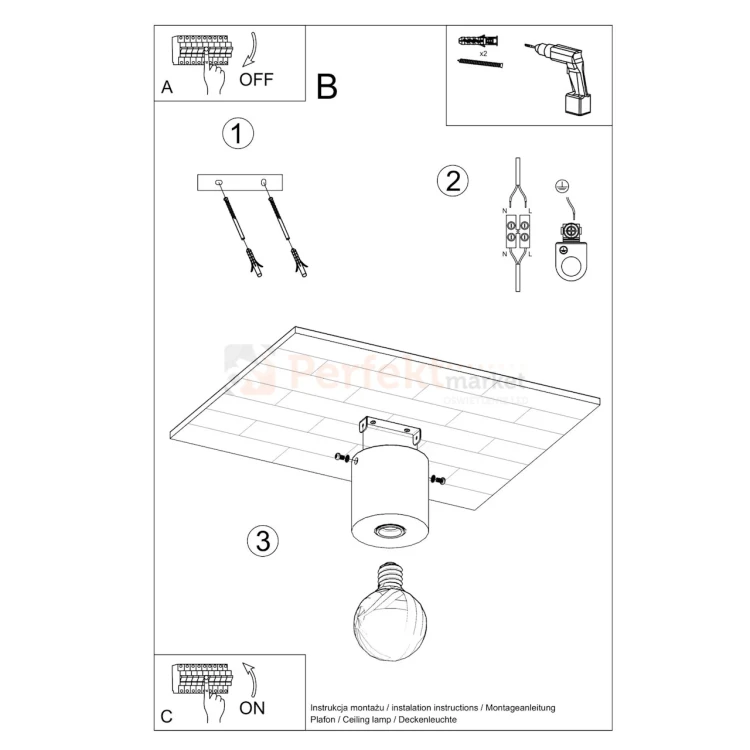 Oprawa sufitowa spot downlight SALGADO naturalne drewno SL.0672 montaż perfektmarket.webp