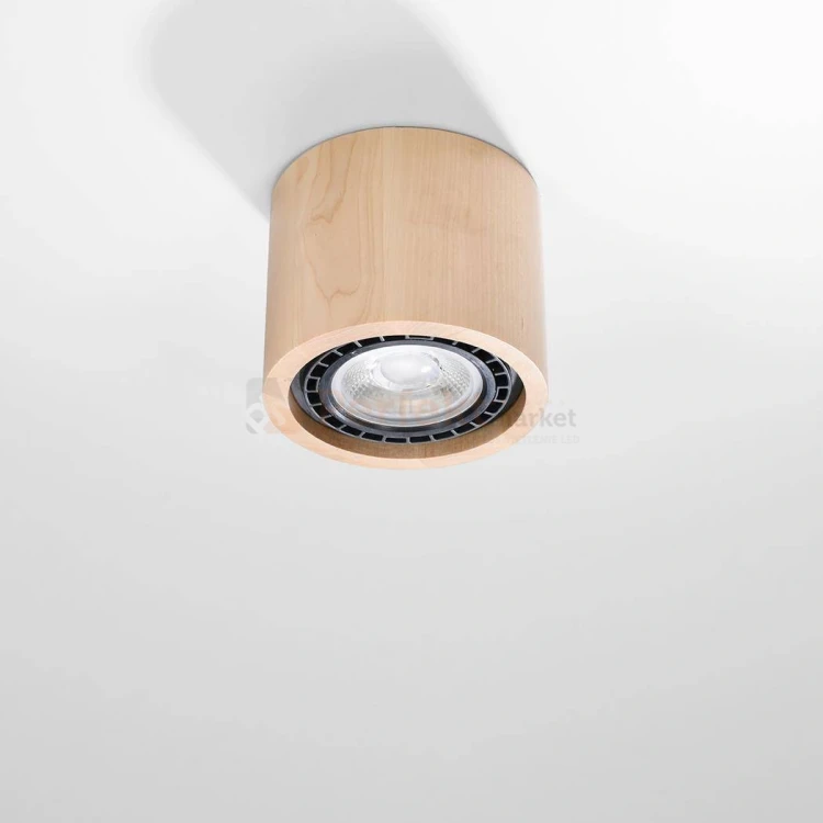 Oprawa sufitowa drewniana downlight BASIC 1 SL.0913 Sollux.webp