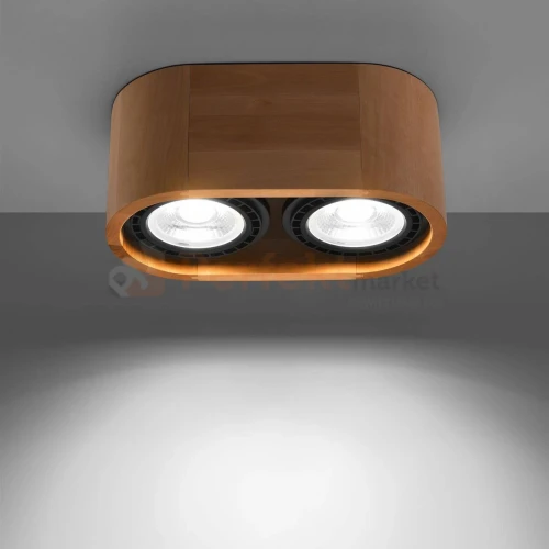 Oprawa sufitowa drewniana downlight BASIC 2 SL.0914 Sollux 1 perfektmarket.webp