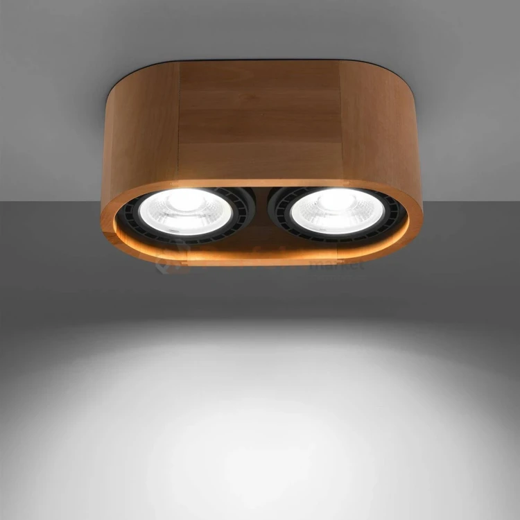 Oprawa sufitowa drewniana downlight BASIC 2 SL.0914 Sollux 1 perfektmarket.webp