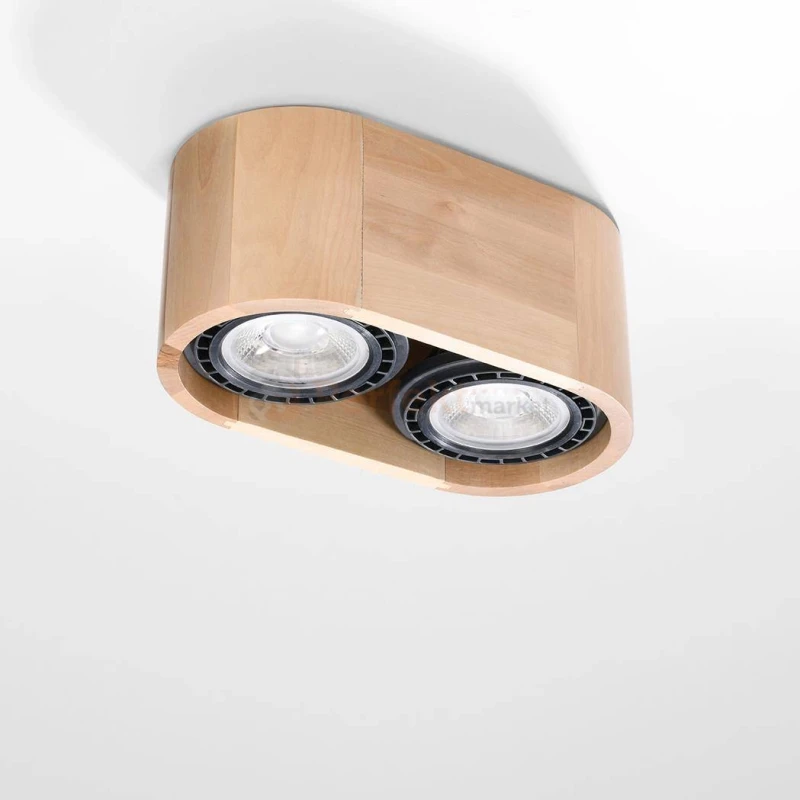 Oprawa sufitowa drewniana downlight BASIC 2 SL.0914 Sollux montaż perfektmarket.webp