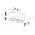 Oprawa sufitowa drewniana downlight BASIC 2 SL.0914 Sollux wymiary perfektmarket.webp