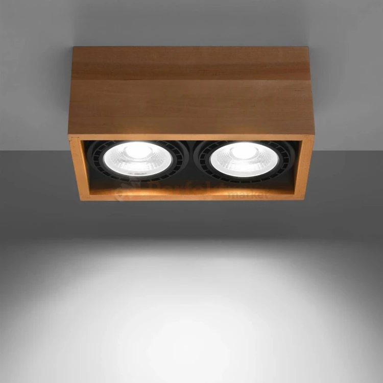 Plafon drewniany downlight QUATRO 2 SL.0916 Sollux 1 perfektmarket.webp