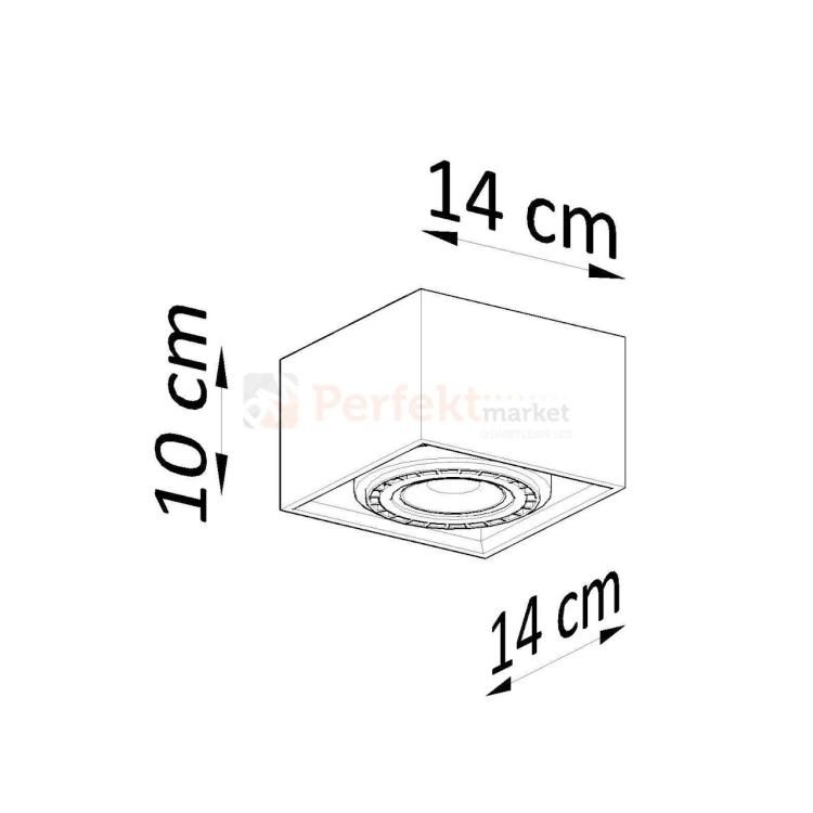 Plafon drewniany downlight QUATRO 1 SL.0915 Sollux wymiary perfektmarket.webp