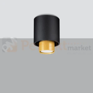 Oprawa sufitowa downlight NESI czarno złoty SL.0982 Sollux