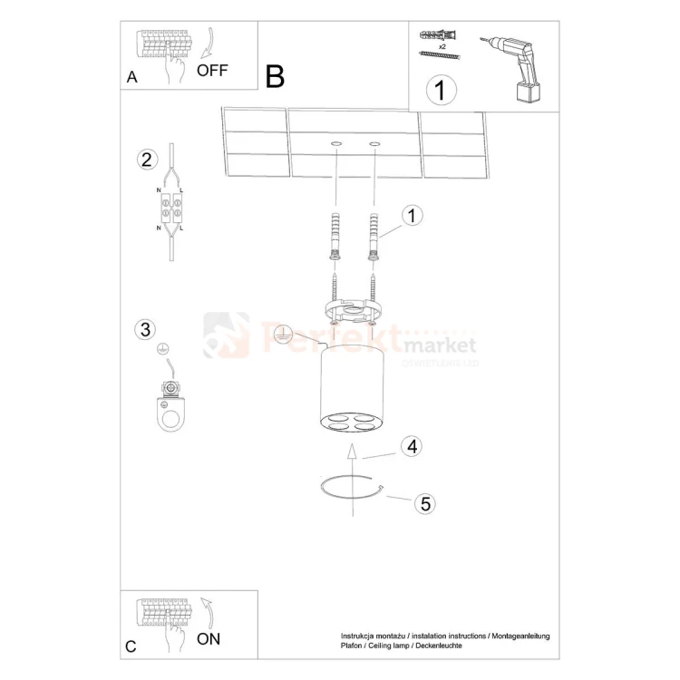 Lampa sufitowa LED downlight ZOE montaż perfektmarket.webp