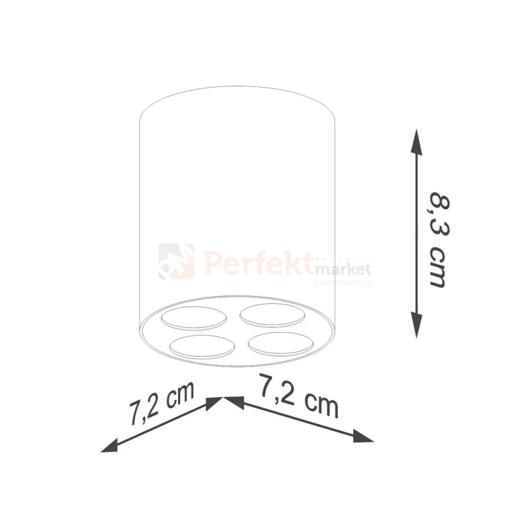 Lampa sufitowa LED downlight ZOE wymiary perfektmarket.webp