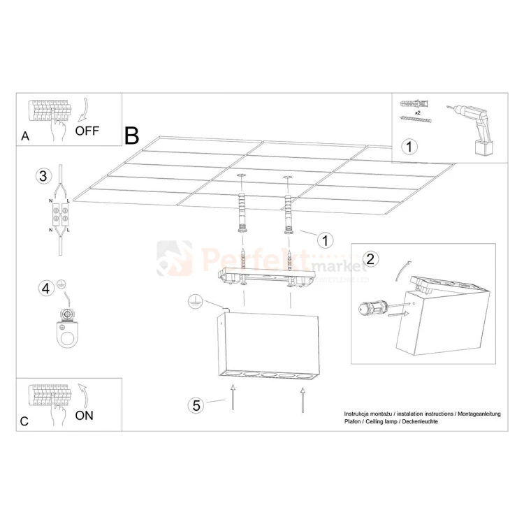 Lampa sufitowa LED downlight SOLE czarny SL.1212 montaż perfektmarket.webp