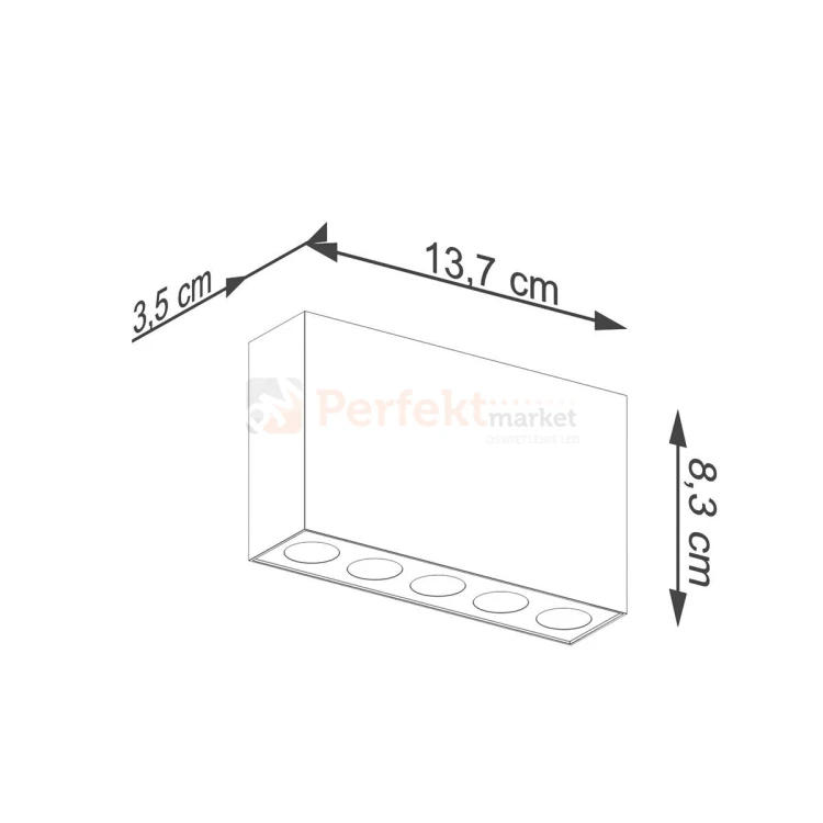 Lampa sufitowa LED downlight SOLE czarny SL.1212 wymiary perfektmarket.webp