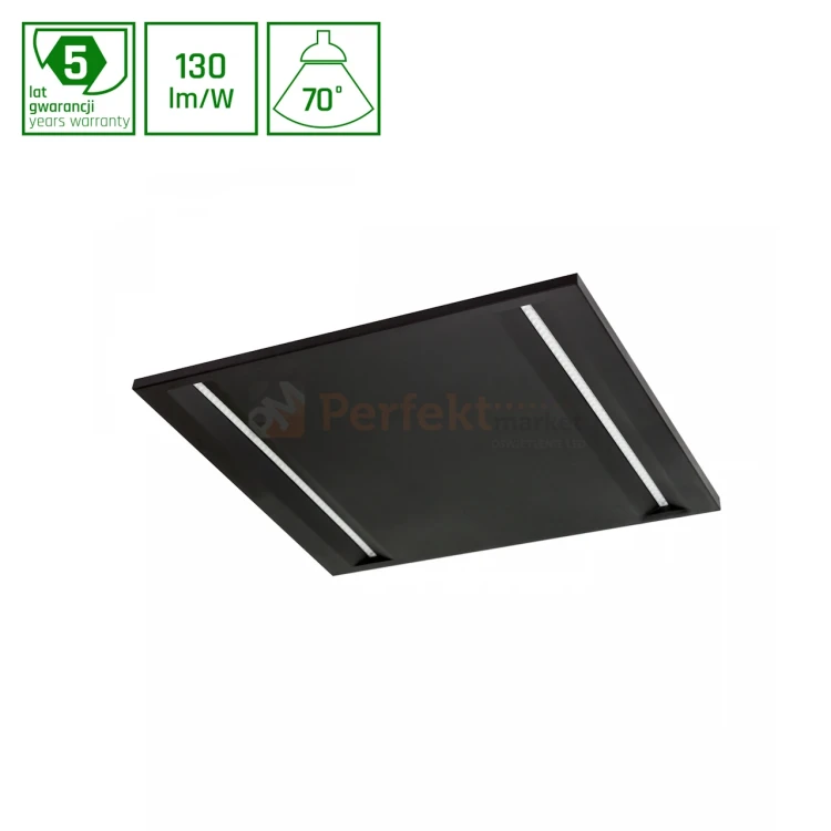 Panel LED ALGINE LINE 44W 5300lm NW 230V 70st IP20 IK06 600x600x40mm czarny UGR16 5 lat gwarancji.webp