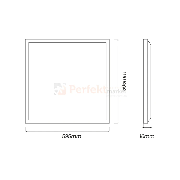 Panel LED kaseton sufitowy  podtynkowy 60x60 40W 4000K slim EKP9128 wymiary perfektmarket.webp