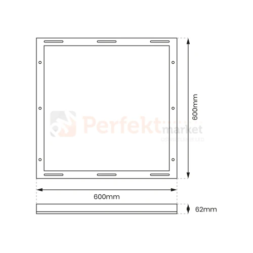 Ramka montażowa 60x60 do paneli LED BACKLIGHT BACKLIT aluminiowa EKP0244 3 perfektmarket.webp