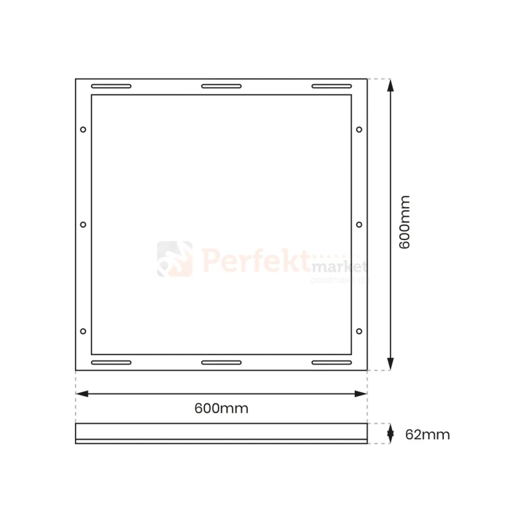 Ramka montażowa 60x60 do paneli LED BACKLIGHT BACKLIT aluminiowa EKP0244 3 perfektmarket.webp