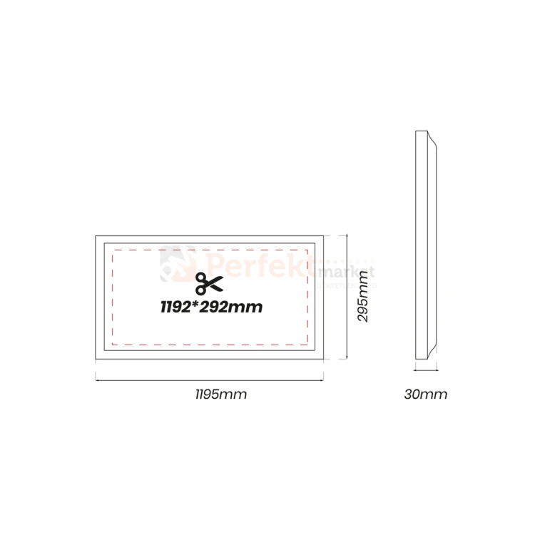 Panel LED kaseton sufitowy BACKLIT podtynkowy 30x120 40W 4000K EKP0243 3 perfektmarket.webp