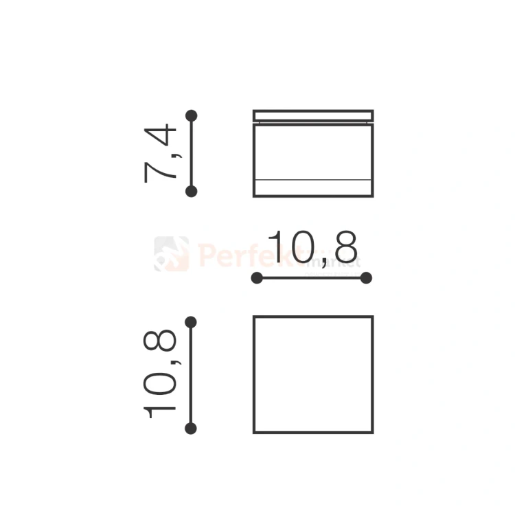 Oprawa sufitowa spot zewnętrzny IP54 APULIA S DGR 3000K wymiary.webp