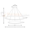 Lampa wisząca ringi pierścienie Carlo 80 + 120 cm  Zuma Line wymiary rysunek techniczny perfektmarket.webp