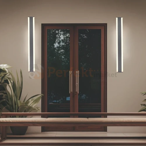 Lampa ścienna zewnętrzna liniowa na elewację 100cm CCT Dawson IP54 TRIO aranżacja perfektmarket.webp