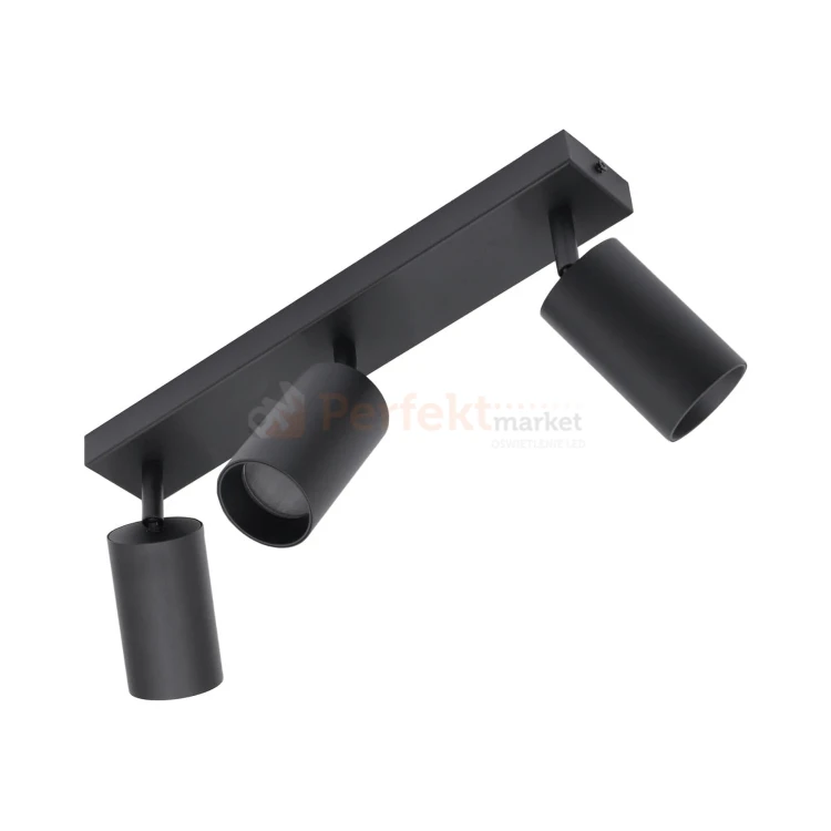 Lampa sufitowa spot potrójny na listwie 3xGU10 Qualis czarny perfektmarket.webp