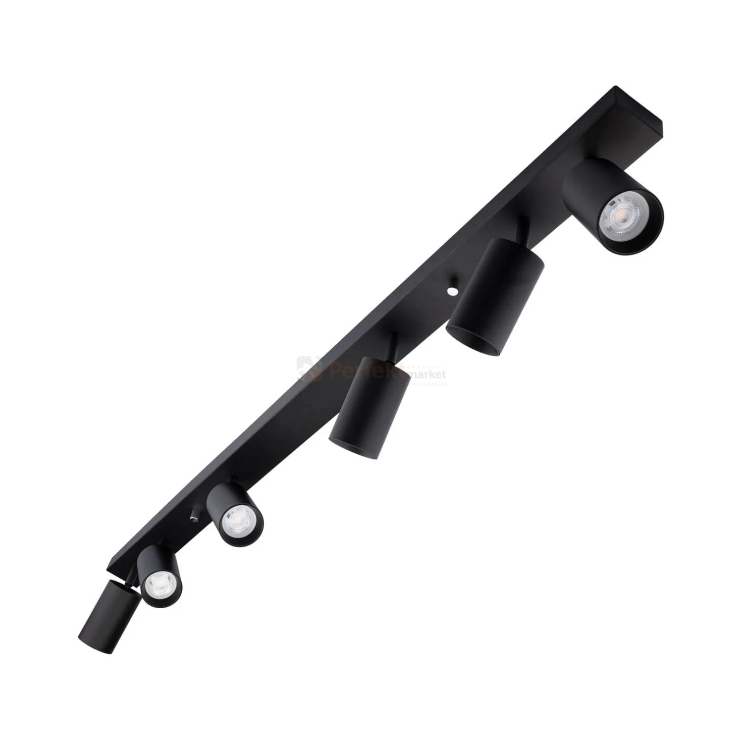 Lampa sufitowa plafon reflektorki na listwie 6xGU10 Qualis czarny perfektmarket.webp