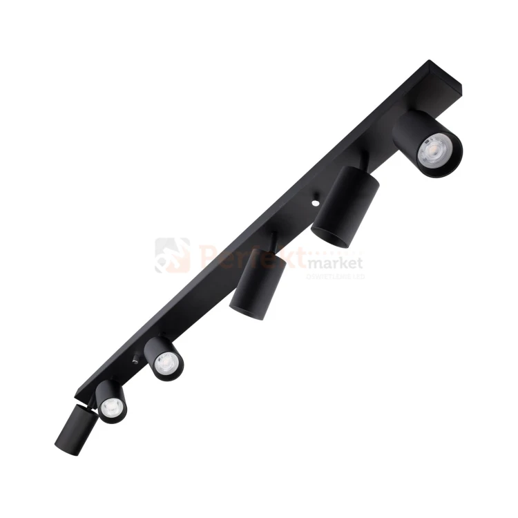 Lampa sufitowa plafon reflektorki na listwie 6xGU10 Qualis czarny perfektmarket.webp