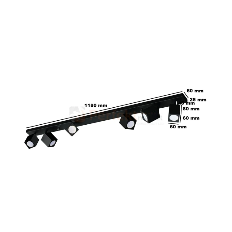 Lampa sufitowa plafon reflektorki na listwie Quantus VI czarny 1 perfektmarket.webp