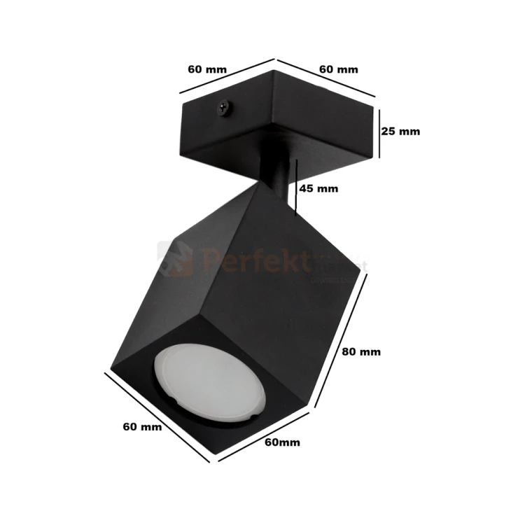 Lampa ścienno sufitowa reflektorek Quantus I czarny wymiary perfektmarket.webp