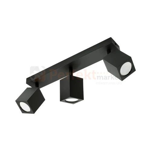 Lampa sufitowa plafon reflektorki na listwie 3xGU10 Quantus czarny.webp
