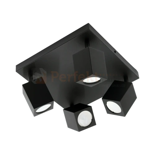 Lampa sufitowa plafon reflektorki 4xGU10 Quantus czarny perfekt market.webp