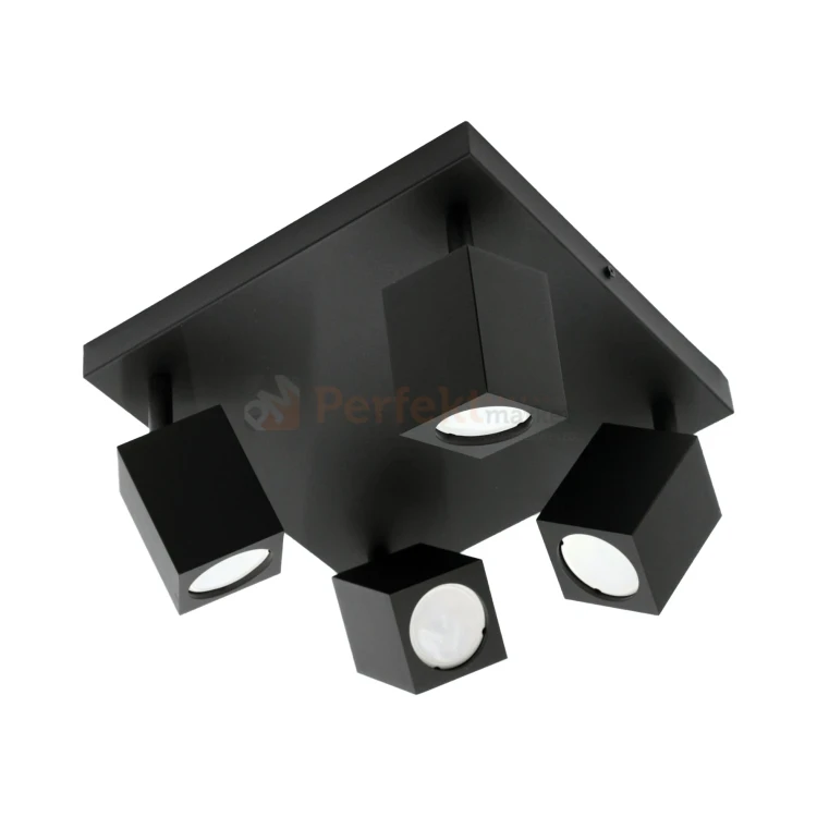Lampa sufitowa plafon reflektorki 4xGU10 Quantus czarny perfekt market.webp