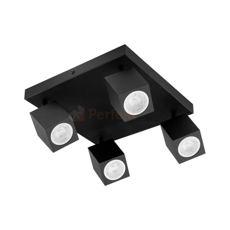 Lampa sufitowa plafon reflektorki 4xGU10 Quantus czarny 1 perfekt market.webp