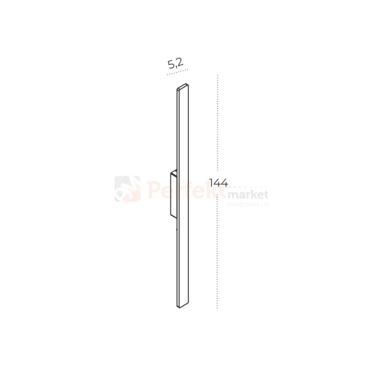 oprawa ścienna kinkiet zewnętrzny ip54 na elewację długi LENNART 150 IP54 wymiary perfektmarket.webp