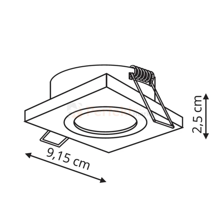 Oprawa sufitowa Metis 1 podtynkowa biała LP-2780 1RS WH Light Prestige wymiary perfektmarket.webp