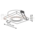 Oprawa sufitowa Metis 1 podtynkowa biała LP-2780 1RS WH Light Prestige wymiary perfektmarket.webp