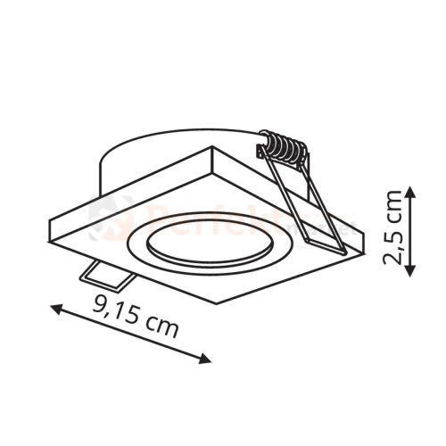 Oprawa sufitowa Metis 1 podtynkowa biała LP-2780 1RS WH Light Prestige wymiary perfektmarket.webp