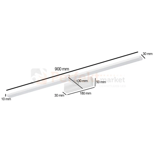 venus LED kinkiet łazinkowy 90cm biały 4200 wymiary.webp