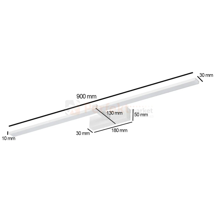 venus LED kinkiet łazinkowy 90cm biały 4200 wymiary.webp