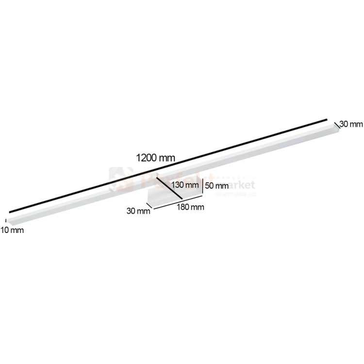 venus LED kinkiet łazinkowy 120cm biały 4200 wymiary.webp