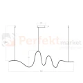 Lampa wisząca LED SIROCCO złota spiralna ściemnialna AZ5781 wymiary perfektmarket.webp