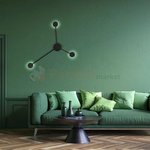 AVIA BLACK 3 PŁ kinkiet ścienny czarny 3 punktowy  6809 TK Lighting aranżacja perfektmarket.webp
